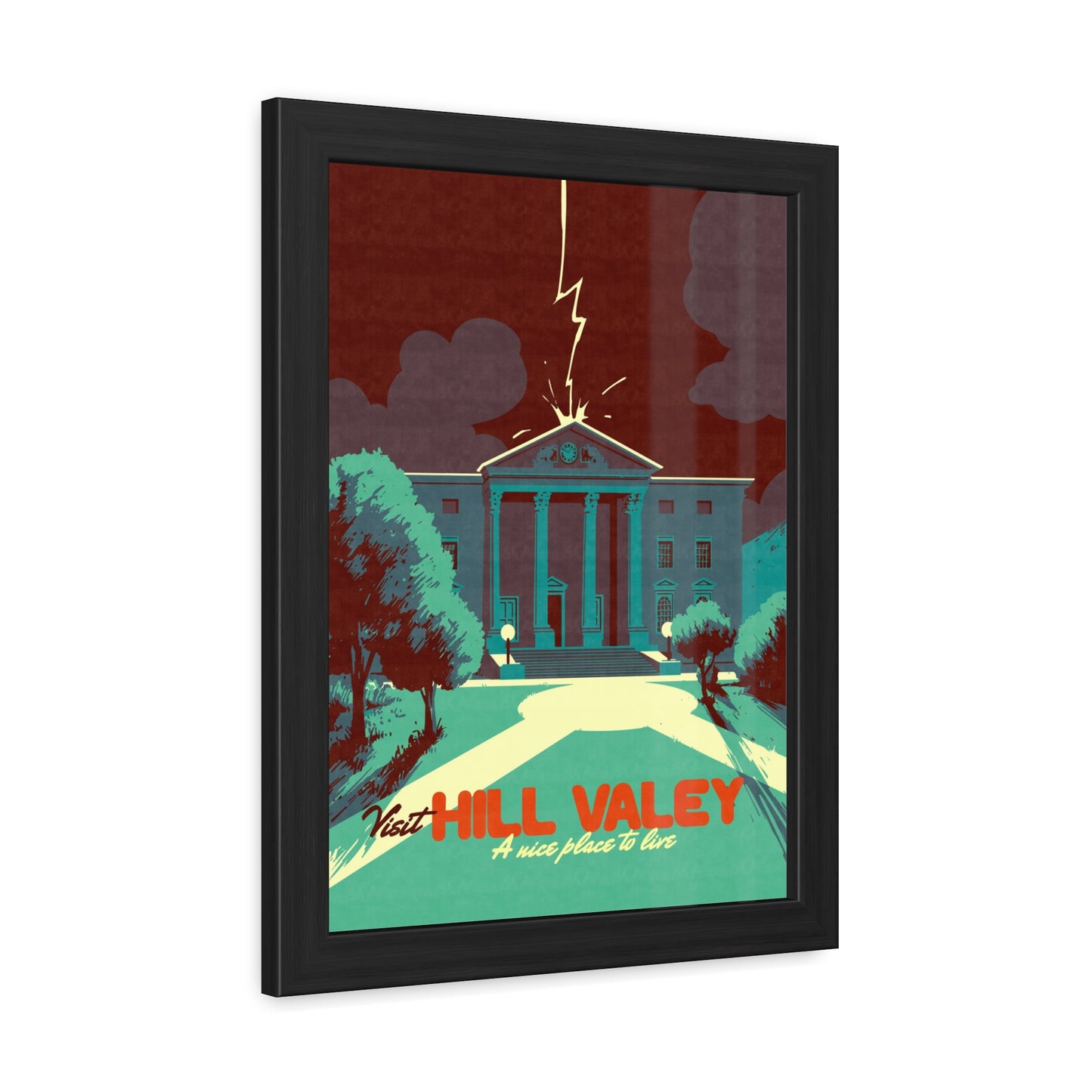 Visit Hill Valley Past Travel Poster (Framed)