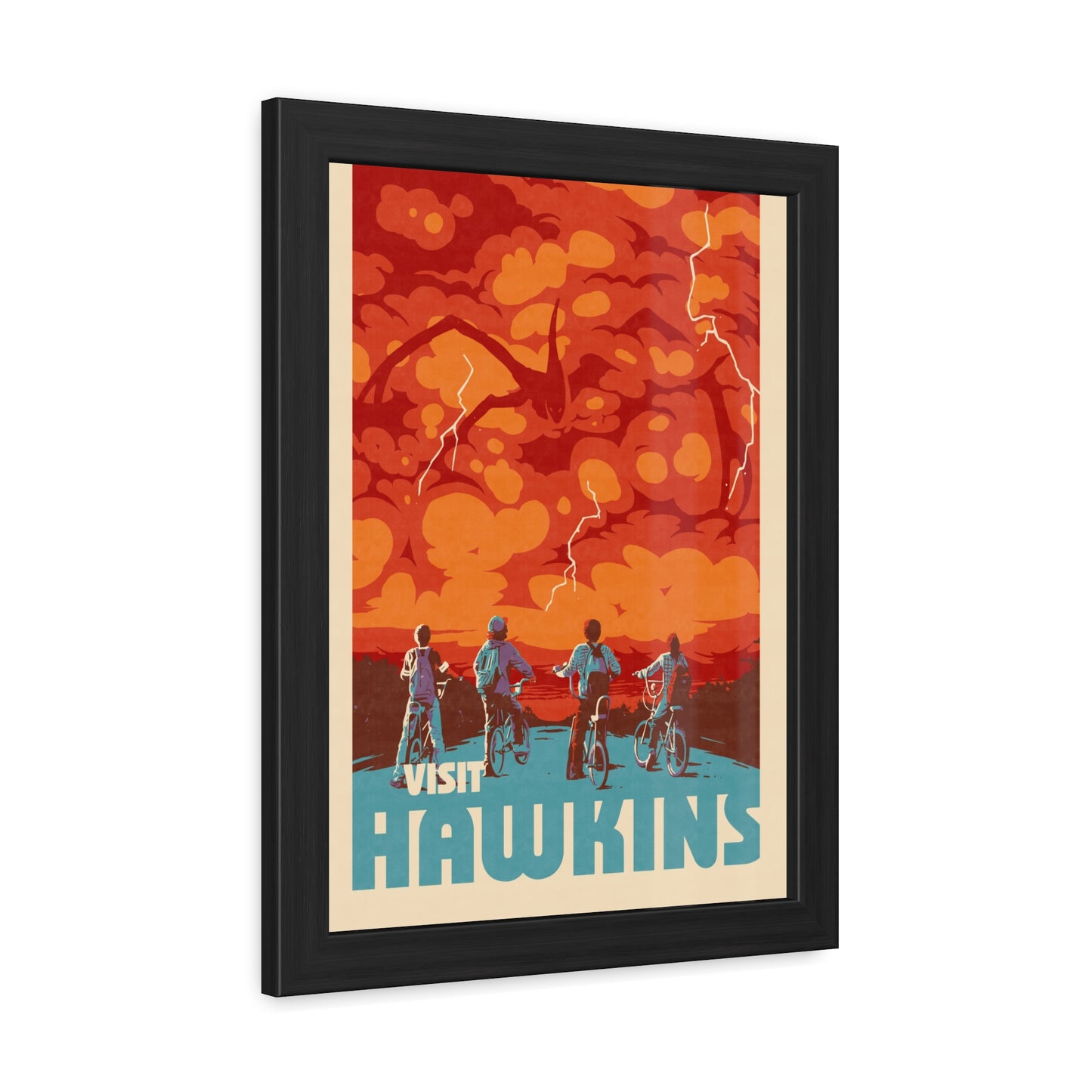 Visit Hawkins Travel Poster (Framed)