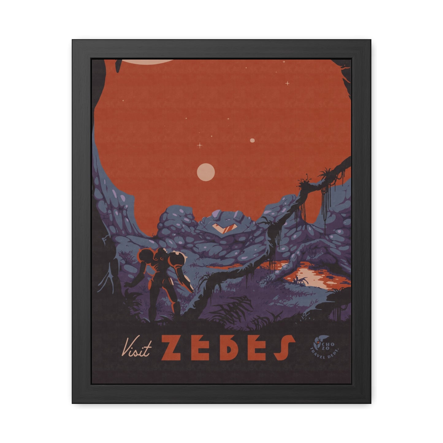 Visit Zebes Travel Poster (Framed)
