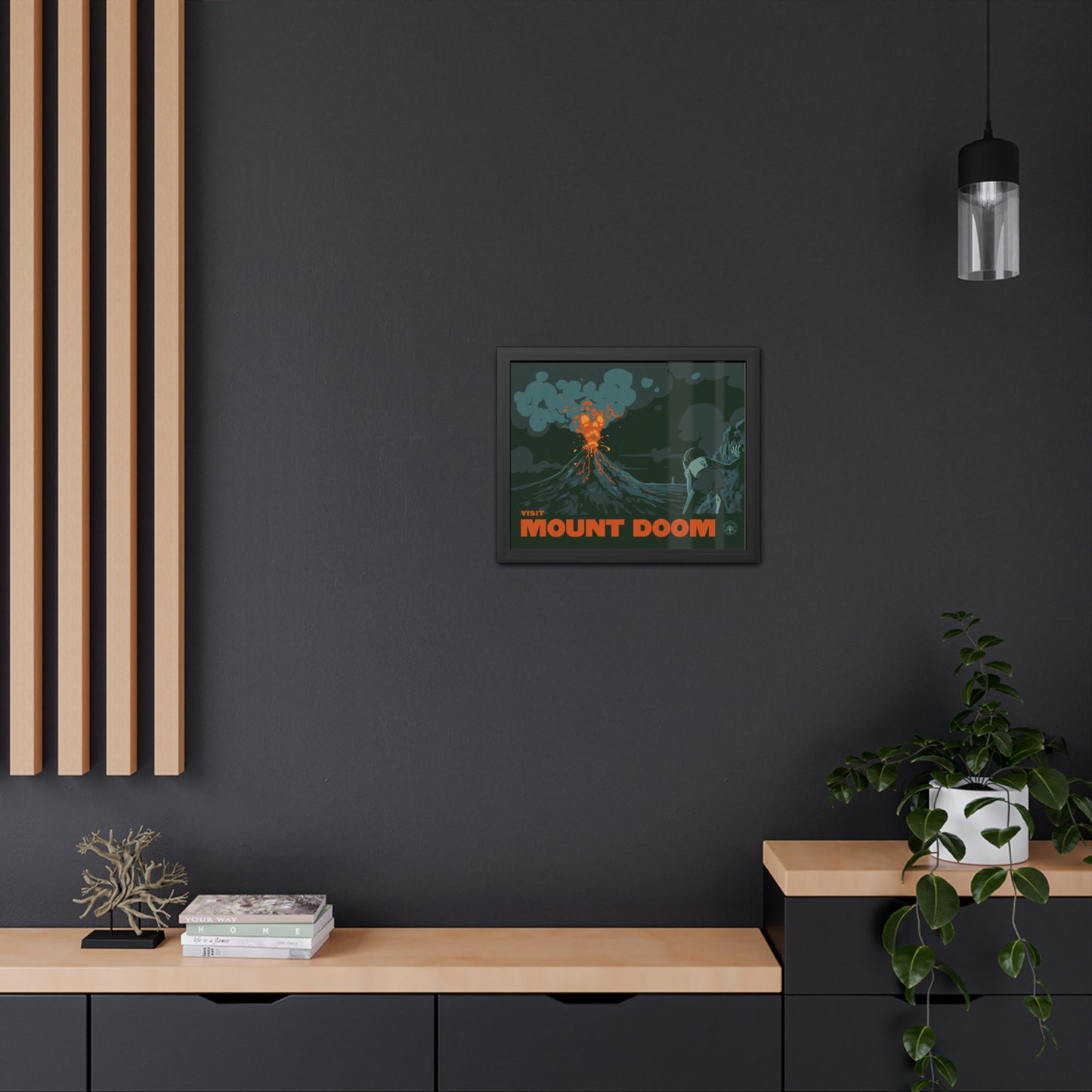 Visit Mount Doom Travel Poster (Framed)