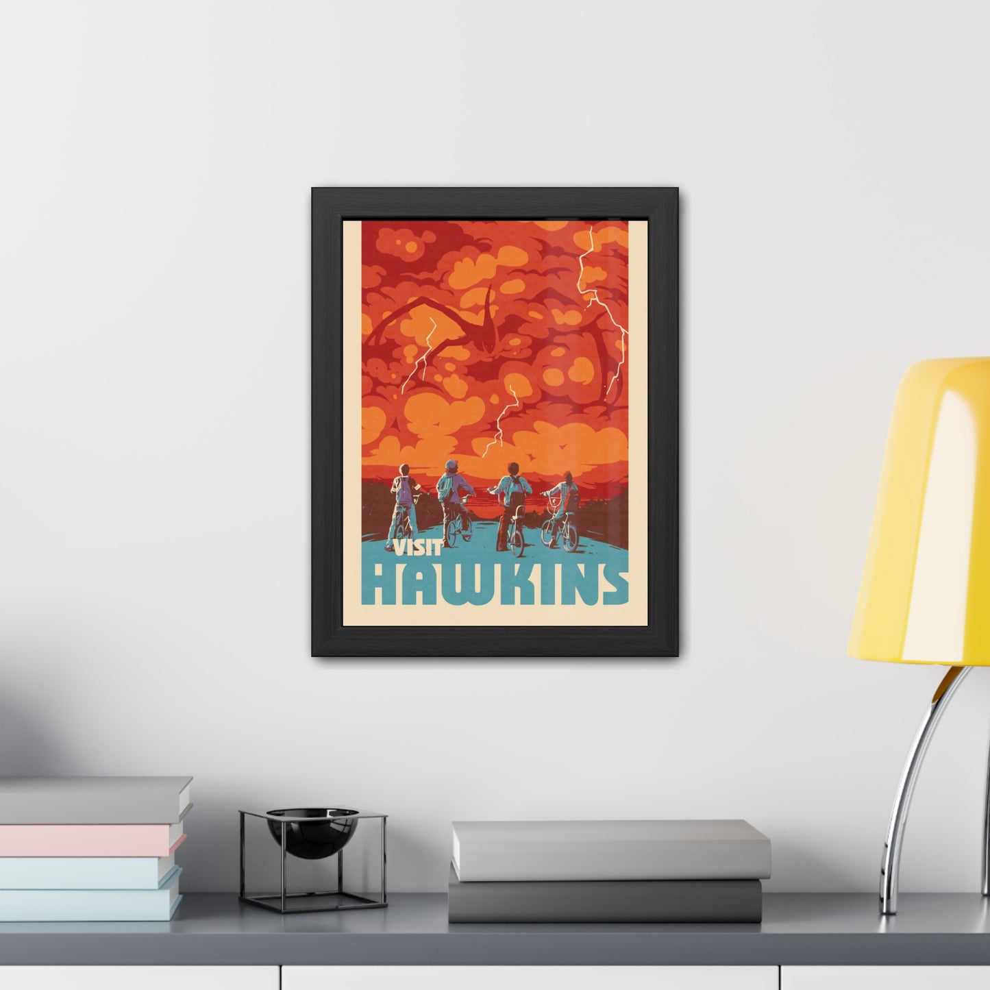 Visit Hawkins Travel Poster (Framed)