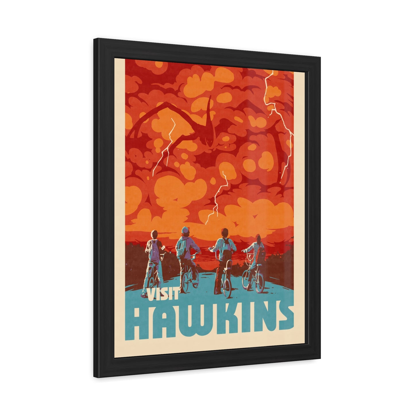 Visit Hawkins Travel Poster (Framed)
