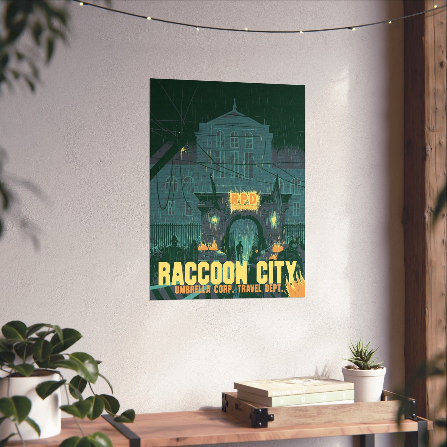 Retro Zombie City Travel Poster