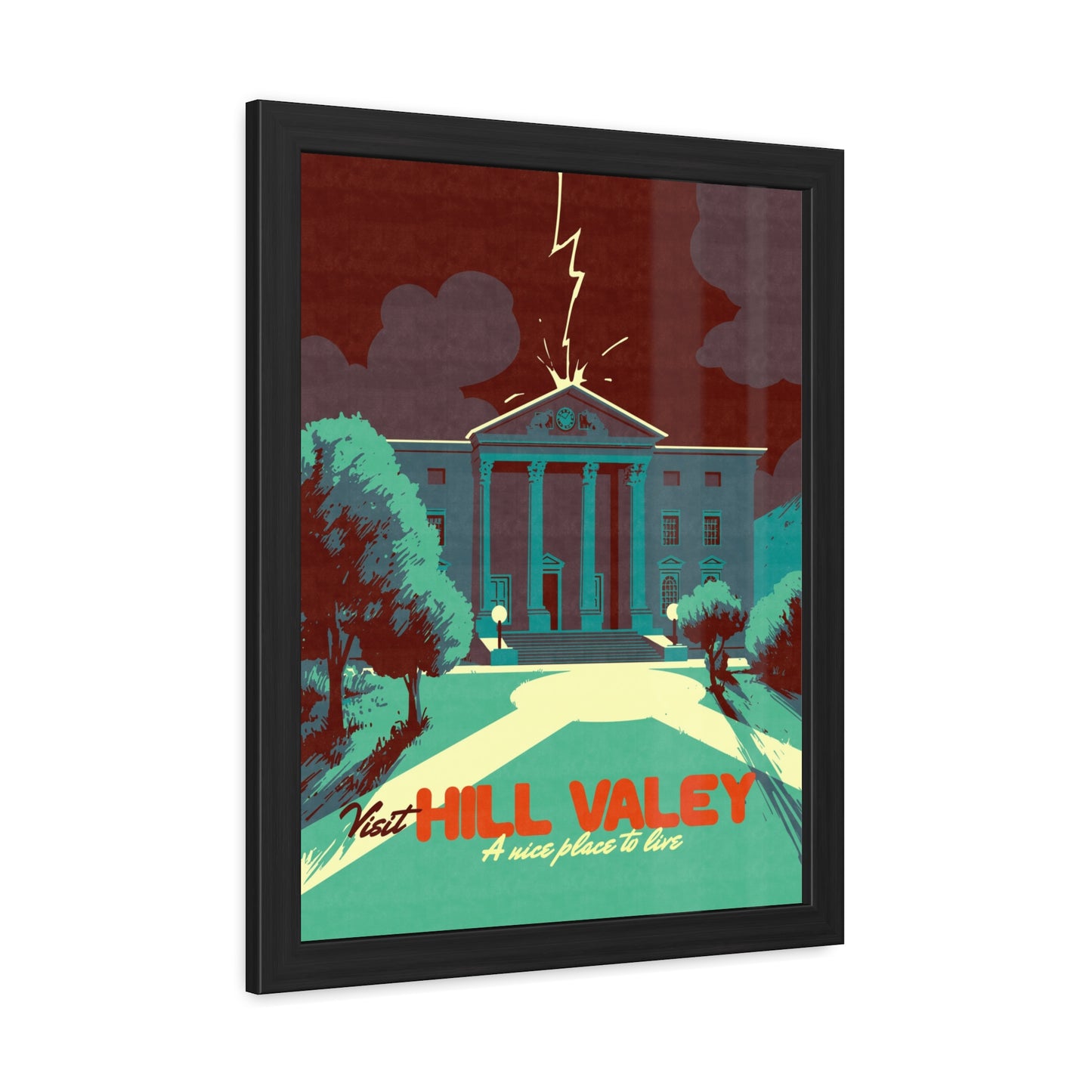 Visit Hill Valley Past Travel Poster (Framed)
