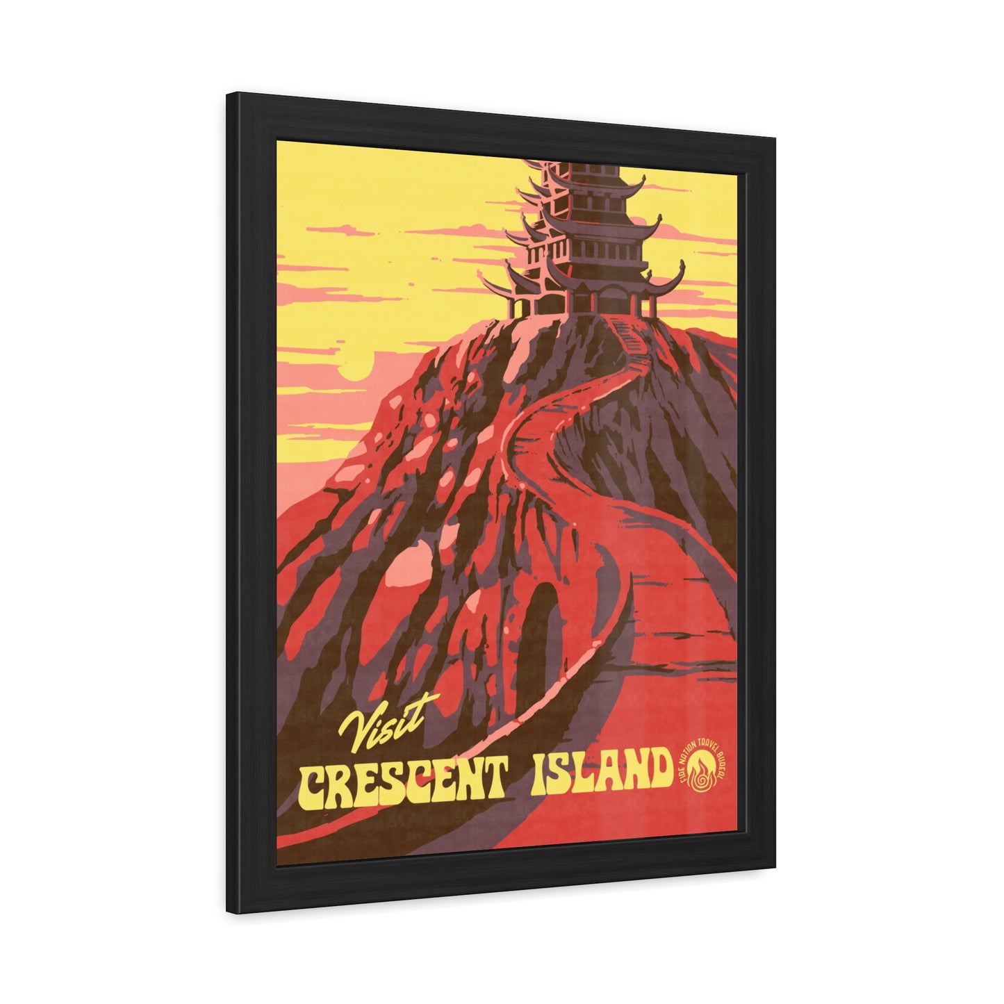 Visit Crescent Island Travel Poster (Framed)