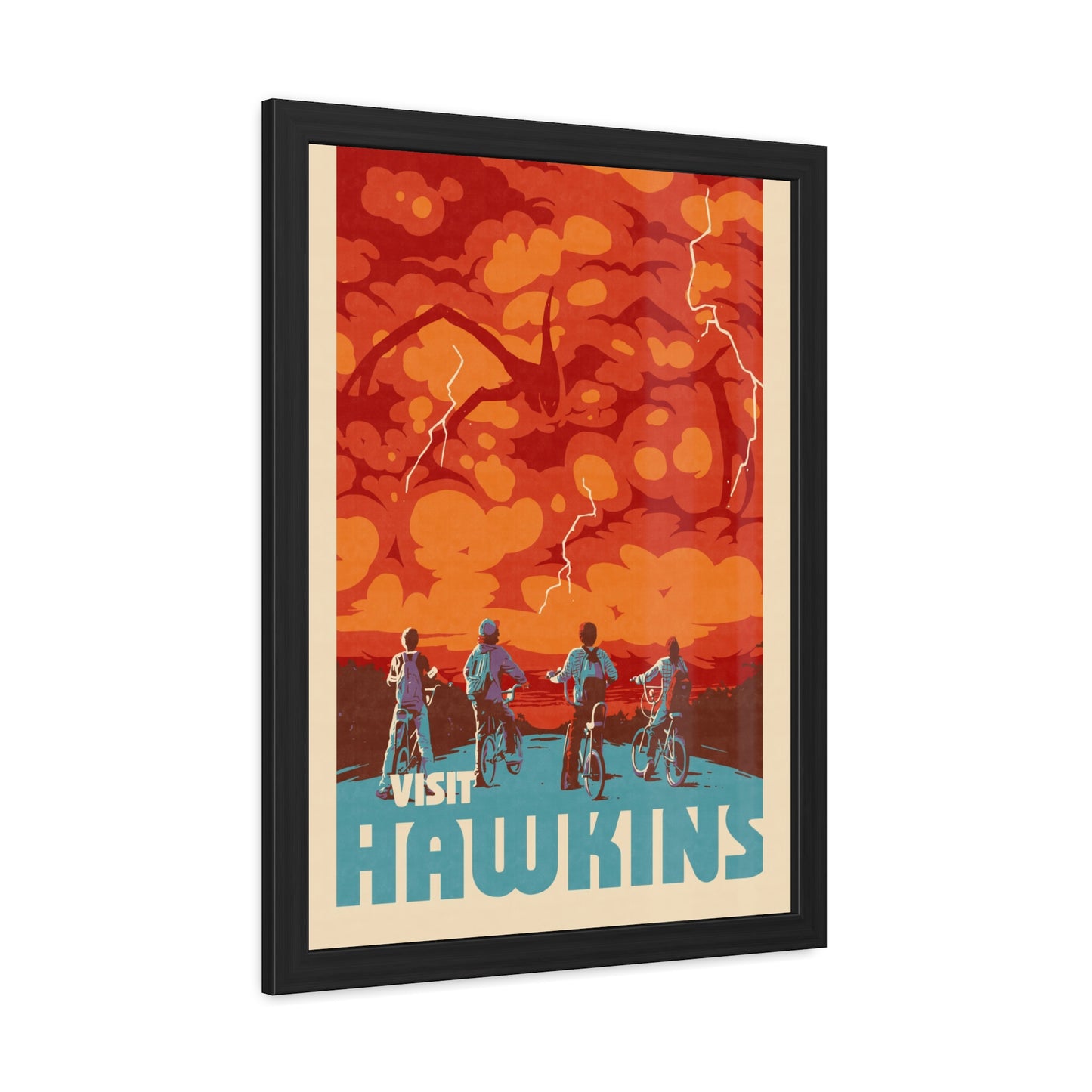Visit Hawkins Travel Poster (Framed)