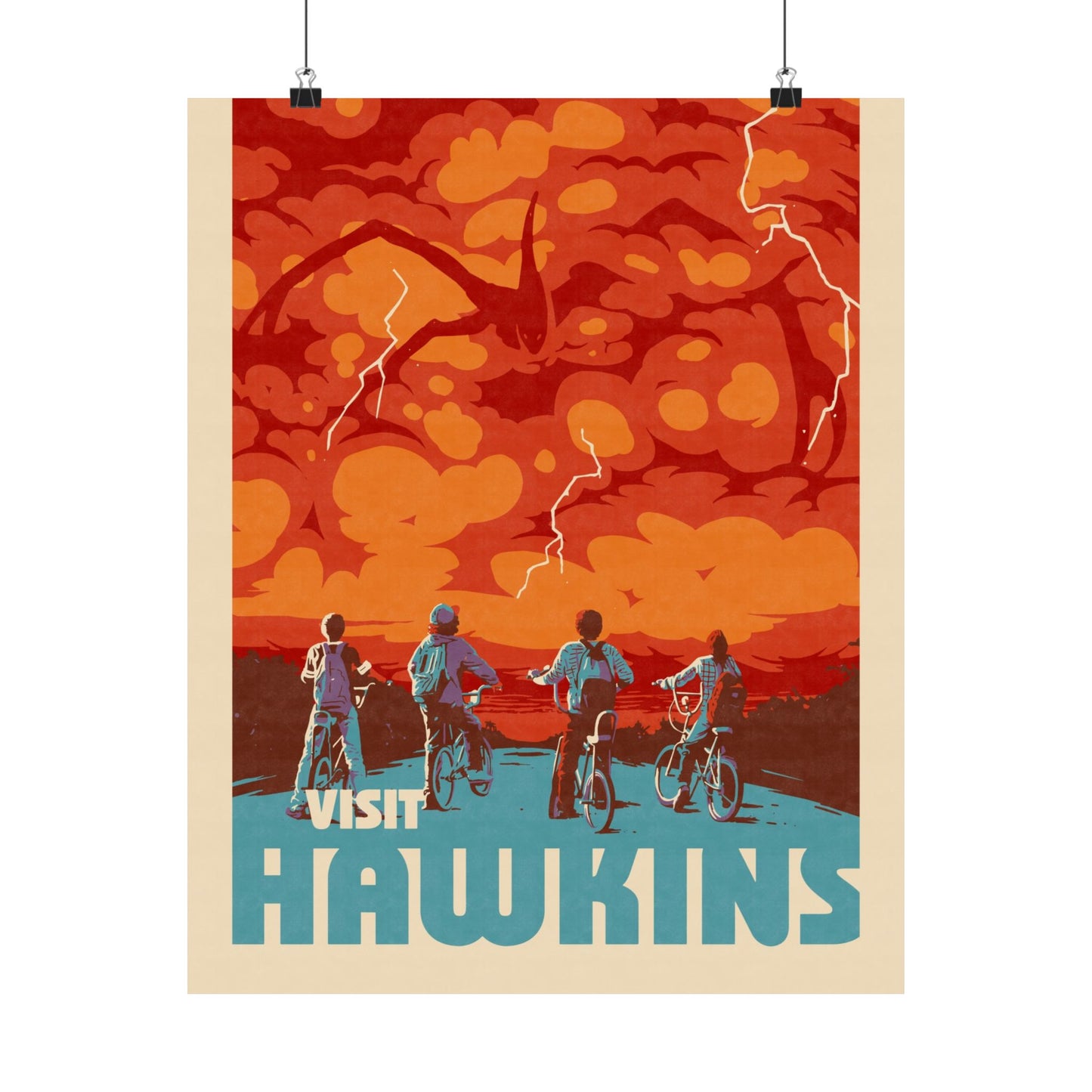 Visit Hawkins Travel Poster