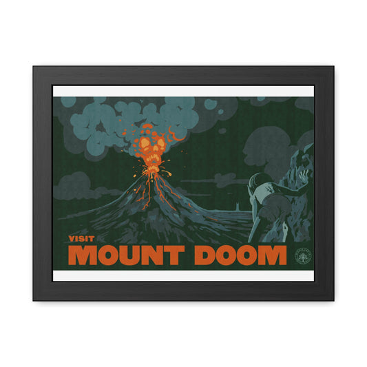 Visit Mount Doom Travel Poster (Framed)