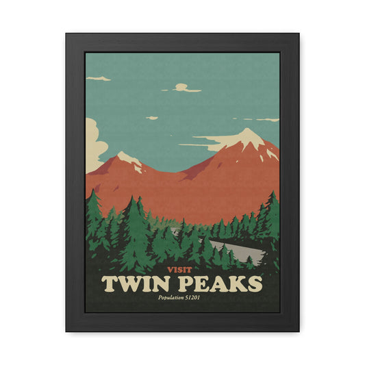 Visit Twin Peaks Travel Poster (Framed)