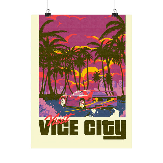 Visit Vice City Travel Poster
