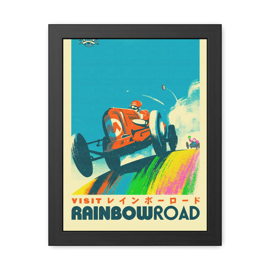 Visit Rainbow Road Travel Poster (Framed)