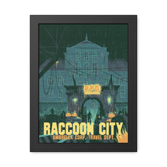 Visit Raccoon City Travel Poster (Framed)