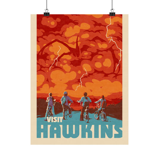 Visit Hawkins Travel Poster