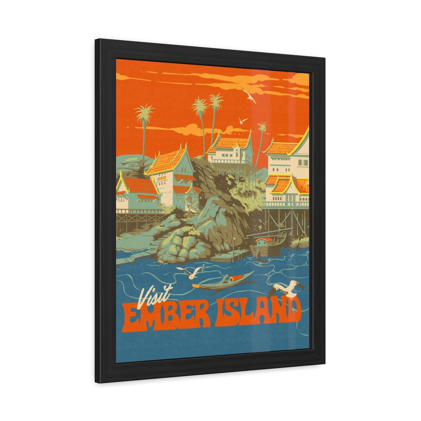 Visit Ember Island Travel Poster (Framed)